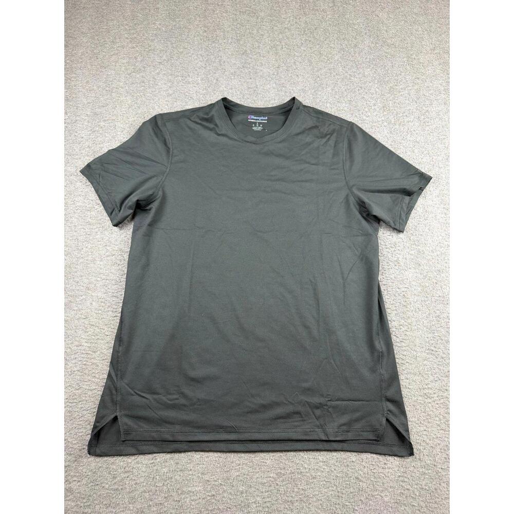 Champion Men’s T-Shirt Black Short Sleeve Crew Neck Size L Large Basic Tee
